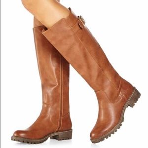 Tall Cognac Riding Boots